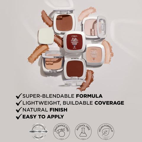 L'Oreal Paris True Match Super Blendable Oil Free Powder Foundation, W4 Light Medium, 0.33 oz, Packaging May Vary