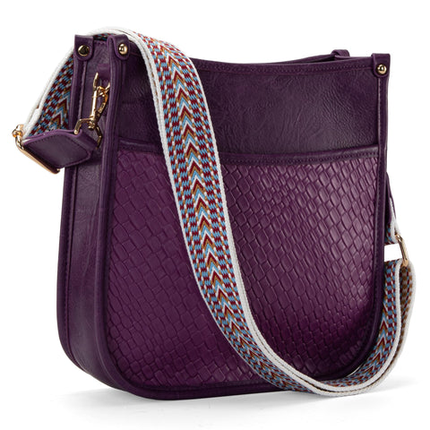 Montana West Crossbody Bags for Women Leather Hobo Cross Body Boho Purses Shoulder Bucket Handbags with Adjustable Strap,MWC-178BPP Montana West