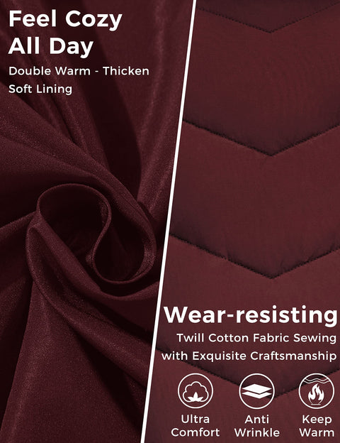 wantdo Women's Hooded Winter Jacket Light Weight Puffer Jackets Wine Red Small