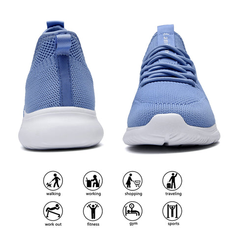 Lamincoa Womens Slip On Walking Shoes Non Slip Casual Road Running Lightweight Mesh Fashion Sneakers for Gym Travel Workout Blue Lamincoa