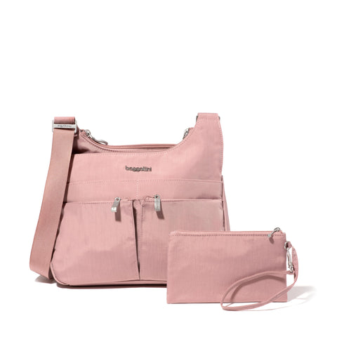 Baggallini Cross Over Crossbody Bag for Women - Lightweight Water-Resistant Travel Bag - Adjustable Strap Extar Pockets Baggallini