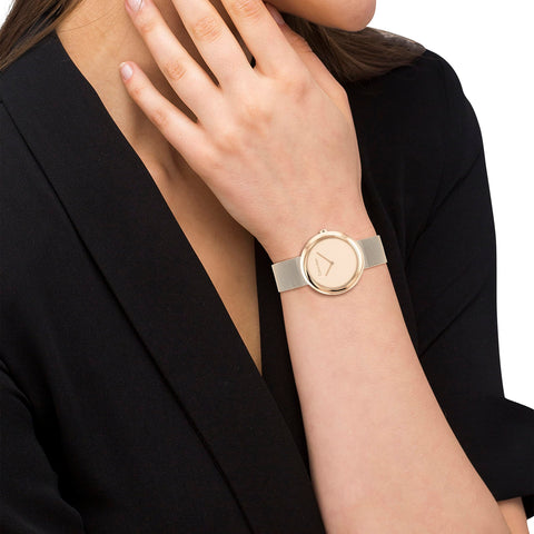 Calvin Klein Women's Quartz Ionic Plated Carnation Gold and Mesh Bracelet Watch, Color: Carnation (Model: 25200013) Calvin Klein