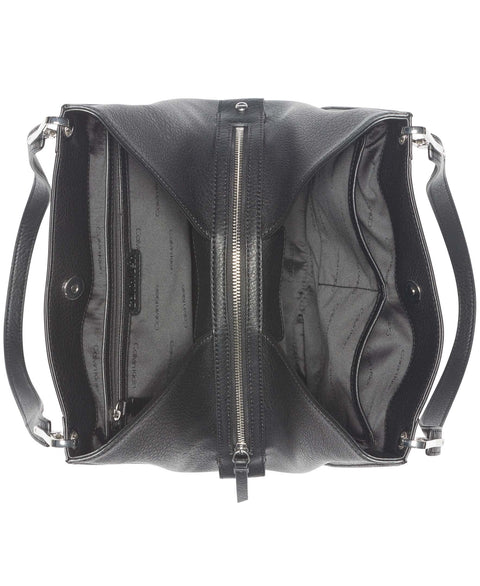 Calvin Klein Reyna Novelty Triple Compartment Shoulder Bag, Black/Silver Combo,One Size Calvin Klein