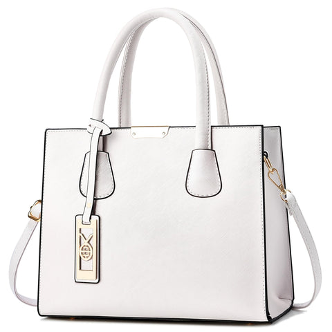 CHICAROUSAL Crossbody Purses and Handbags for Women PU Leather Tote Shoulder Bags Top Handle Satchel (White) CHICAROUSAL