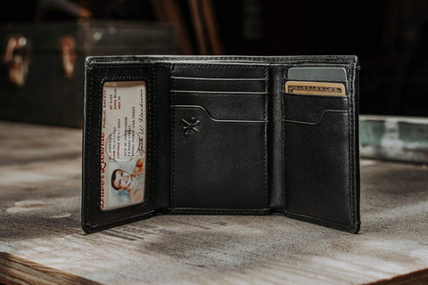 House of Jack Co. Eastwood Mens TRIFOLD Wallet | RFID Blocking Mens Leather Wallet | Double Bill Compartment | Nappa Full Grain Leather House of Jack Co.