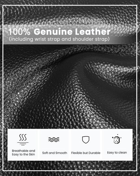 befen Black Women's Genuine Leather Wristlet Clutch Crossbody Phone Bags Wallet Purses and Handbags for Women, Fit Phone 14 Pro Max befen