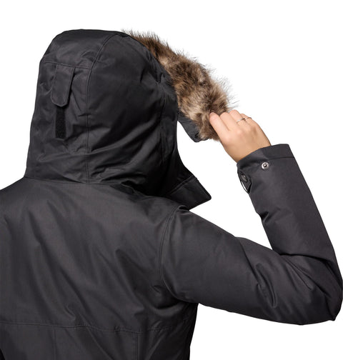 Columbia Womens Suttle Mountain Long Insulated Jacket, Black, X-Small