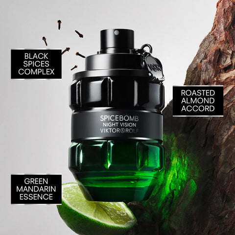 Viktor&Rolf - Spicebomb Nightvision Eau de Toilette Spring Gift Set - Woody & Spicy - Cologne for Men - With Notes of Citrus & Tobacco - Full Size, 3 Fl Oz & Travel Size, 0.68 Fl Oz Viktor&Rolf