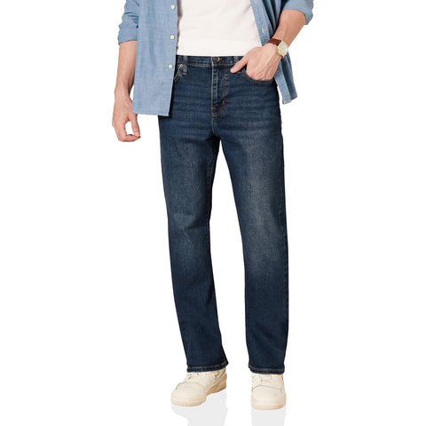 Amazon Essentials Men's Straight-Fit Stretch Jean - Discontinued Colors, Dark Wash, 34W x 30L