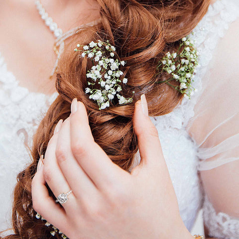 1.5ct Moissanite Promise Rings for Her, D Color VVS1 Clarity Lab Created Diamond Rings Brilliant Round Cut Side Stone Moissanite Engagement Ring Rhodium Plated S925 Sterling Silver Moissanite Rings Turandoss