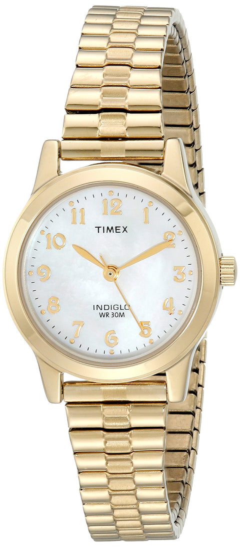 Timex Women's T2M827 Essex Avenue Gold-Tone Stainless Steel Expansion Band Watch Timex