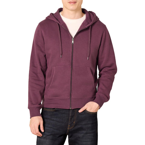 Amazon Essentials Men's Full-Zip Fleece Hoodie (Available in Big & Tall), Burgundy, Large