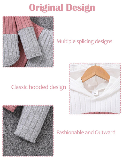 Doresbebe Girls Fall Winter Outfit Set Long Sleeve 2Pcs - Cozy Hoodie Sweatshirt Top Shirt Stretchy Fashion Pants Leggings for 5 6 Year Old Princess Spring Overall Set Pink