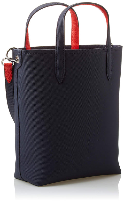 Lacoste womens Anna Vertical Shopping Tote Bag, Sinople/Navy Blue-aconit-white, One Size US Lacoste