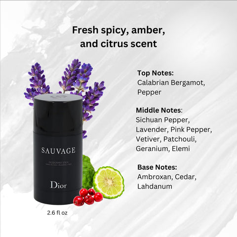 Christian Dior Sauvage for Men Deodorant Stick, 2.6 Ounce Dior