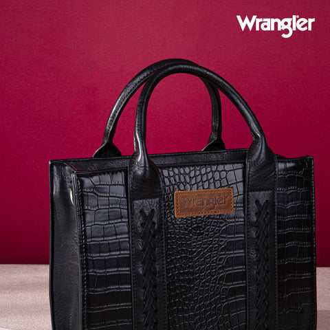 Wrangler Tote bag for women satchel bag black purse for womens purses and handbags cute trendy Women's Purses bolsa wrangler para mujer with Zipper and Pocket top handle with strap WG70-8120BBK Montana West