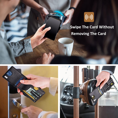 umoven Wallet for Men - with Money Clip Slim Leather Slots Credit Card Holder RFID Blocking Bifold Minimalist Wallet umoven