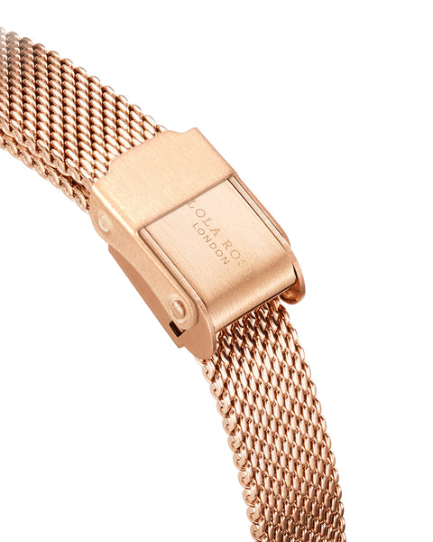 Lola Rose Women's Blue Sandstone Watch with Rose Gold Tone Milanese Steel Band Lola Rose