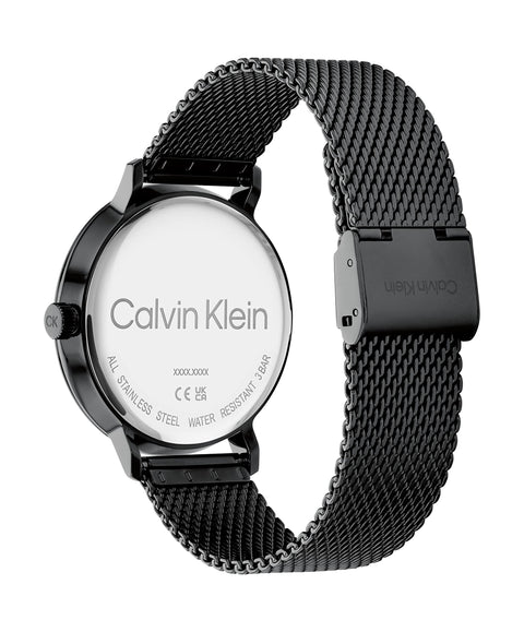 Calvin Klein Men's Quartz Ionic Plated Black Steel and Mesh Bracelet Watch, Color: Black (Model: 25200046) Calvin Klein