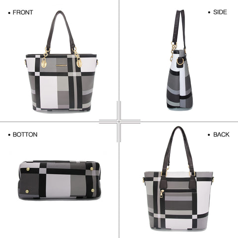 2E-youth Designer Purses And Handbags For Women Satchel Shoulder Bag Tote Bag For Work Clutch Purses (Black, White, Grey) 2E-youth