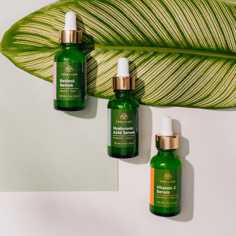 Tree of Life Beauty Facial Skin Care Set, Brightening, Firming, Hydrating, Dry Face, Dermatologist Tested - Trio Power Kit, Vitamin C, Retinol and Hyaluronic Acid, 3 count of 1 Fl Oz Tree of Life Beauty