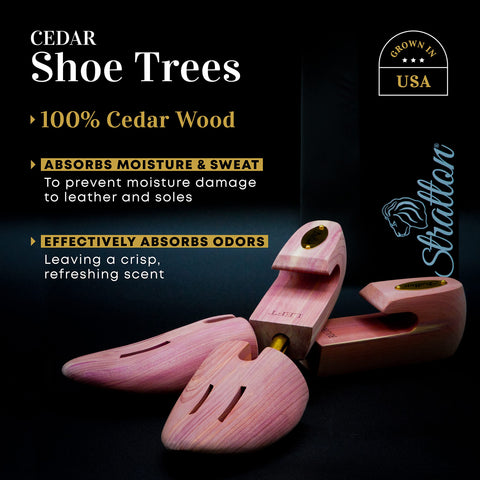 Stratton Cedar Shoe Tree - Shoe Trees for Men & Women, Sneakers, Widener & Shaper | GROWN IN USA (Small (Fits Shoe Sizes 7-8.5), 2 PACK) Stratton