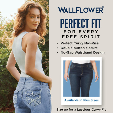 WallFlower Women's InstaStretch Luscious Curvy Bootcut Jeans, Betsy, (13)