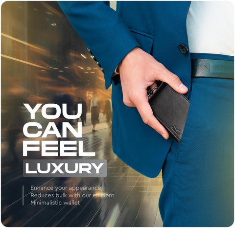 Claasico Men’s Bifold Wallet for Men – Genuine Leather RFID Wallet, Slim Billfold Cardholder w/ID Window – Gift Box Included