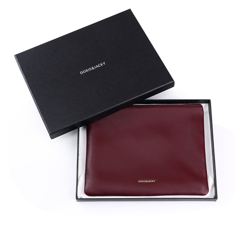 DORIS&JACKY Lambskin Leather Wristlet Clutch Purse For Women Large Soft Designer Wallet With Strap DORIS&JACKY