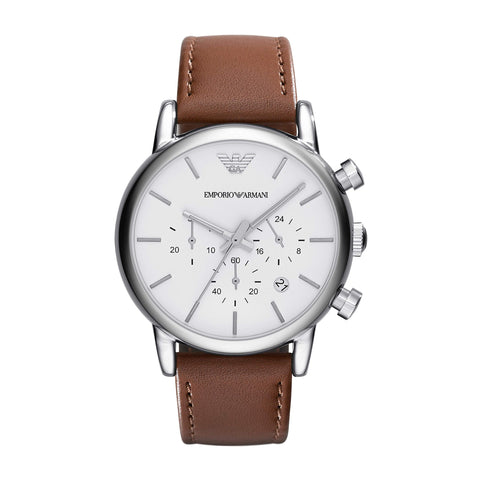 Emporio Armani Men's AR1846 Dress Brown Leather Watch Emporio Armani