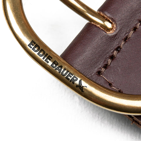 Eddie Bauer Women's Casual Leather Belts with Durable Metal Buckle, Center Bar Woven - Brown, Medium