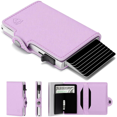 Conceal Plus Small RFID Wallet Women, Slim Compact Travel RFID Blocking Credit Card Holder Womens Wallet, Smart Pop Up RFID Minimalist Card Case, Capacity 6-10 Cards Plus Cash & ID