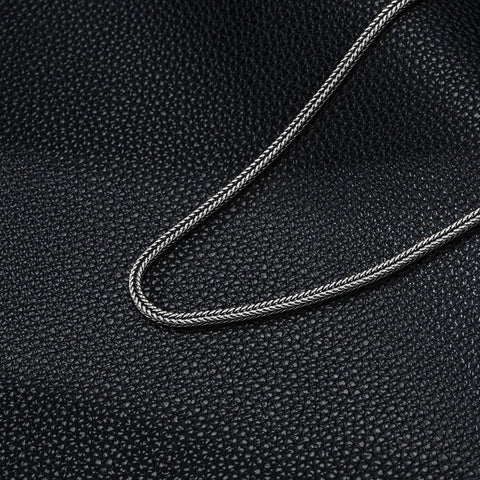 Franco Chain Sterling Silver Foxtail Necklace for Men 2mm 3mm Diamond Cut Chain for Men Women (Width: 2mm, Length: 18") Lattd