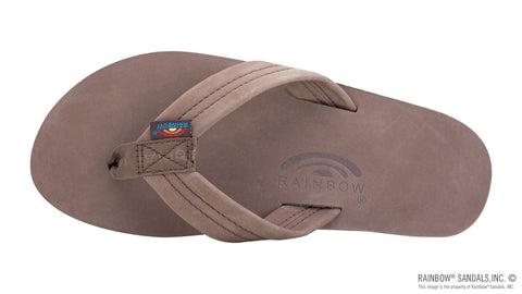 Rainbow Sandals Men's Premier Leather Single Layer with Arch Wide Strap, Expresso, Men's Large / 9.5-10.5 D(M)