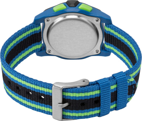 Timex Kids TW7C26000 Time Machines Digital 35mm Blue/Black/Green Double-Layered Nylon Strap Watch