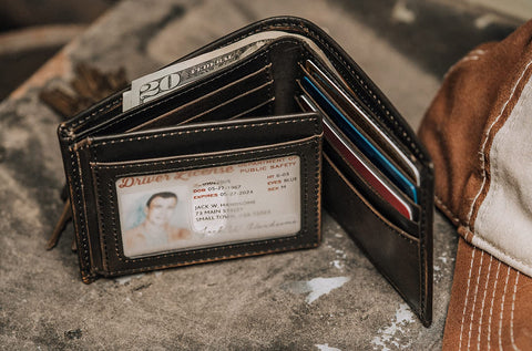 House of Jack Co. DEER Bifold Wallet for Men | Extra Capacity Two ID Windows | Full Grain Leather With Hand Burnished Finish | Multi Card Capacity | Deer Men's Wallet House of Jack Co.