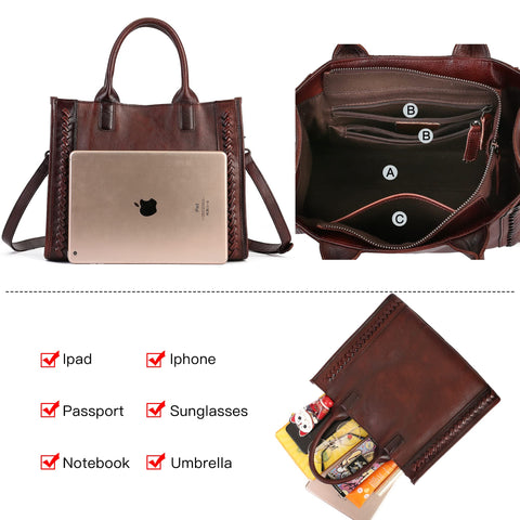 Genuine Leather Handbags Purses for Women Tote Crossbody Top Handle Bag Leather Satchel Handbag for Women Ladies Coffee Zhuoliang
