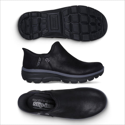 Skechers Women's Easy Going-Modern Hour-Hands Free Slip-Ins Ankle Boot, Black, 8