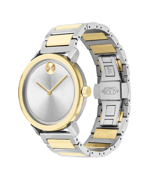 Movado Men's Bold Evolution Stainless Steel Case, Two-Tone Stainless Steel Link Bracelet, Two Tone (Model: 3600887) Movado