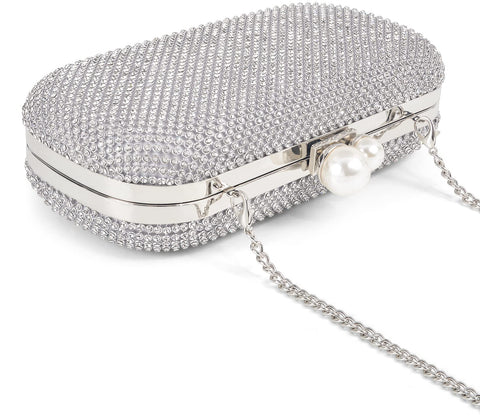 Sumnn Crystal Evening Clutch Woman Evening Bag For Party and wedding (Silver) Sumnn