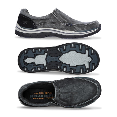 Skechers Men's Expected Avillo Moccasin, Black, 12 Medium US