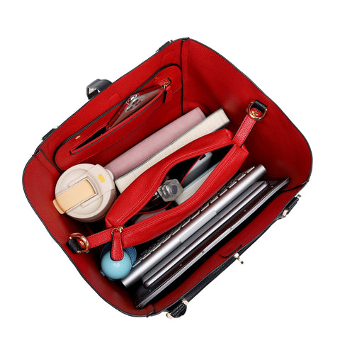 SQLP Black Bucket Work Tote Bags for Women the Tote Bag Leather Purse and handbags ladies Waterproof Shoulder commuter Bag sqlp