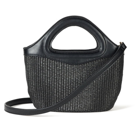 The Drop Women's Xiomara Mini Tote Black Straw, One Size