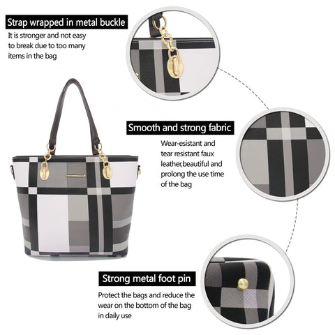 2E-youth Designer Purses And Handbags For Women Satchel Shoulder Bag Tote Bag For Work Clutch Purses (Black, White, Grey) 2E-youth