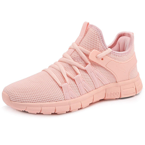 INZCOU Running Shoes Lightweight Tennis Shoes Non Slip Gym Workout Shoes Breathable Mesh Walking Sneakers Pink 8women / 7men INZCOU