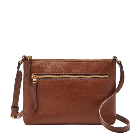 Fossil Women's Fiona Leather Small Crossbody Purse Handbag, Brown (Model: ZB7668200) Fossil