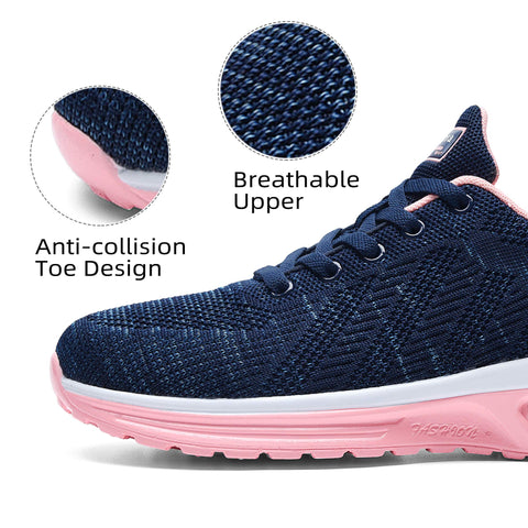Lamincoa Women's Running Shoes Fashion Air Cushion Sneakers Lightweight Anti Slip Sports Shoes for Indoor Outdooor Jogging Blue-Pink 8 Lamincoa