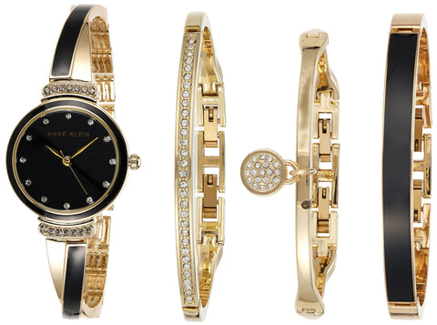Anne Klein Women's Japanese Quartz Dress Watch with Metal Strap, Black, 8 (Model: AK/2716BKST) Anne Klein