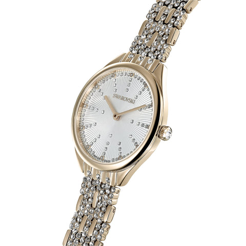 SWAROVSKI Unisex-Adult's Attract Stainless Steel Swiss Quartz Watch with Metal Strap, Gold, 0 (Model: 5516305) SWAROVSKI