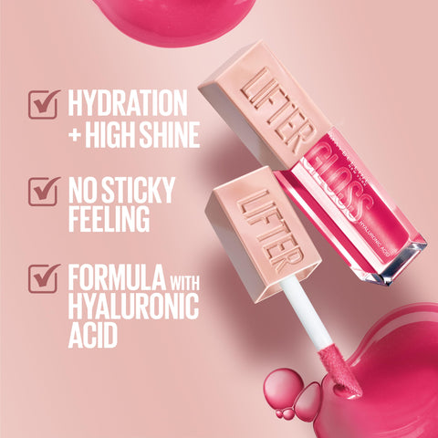 Maybelline Lifter Gloss, Hydrating Lip Gloss with Hyaluronic Acid, High Shine for Plumper Looking Lips, Petal, Warm Pink Neutral, 0.18 Ounce Maybelline